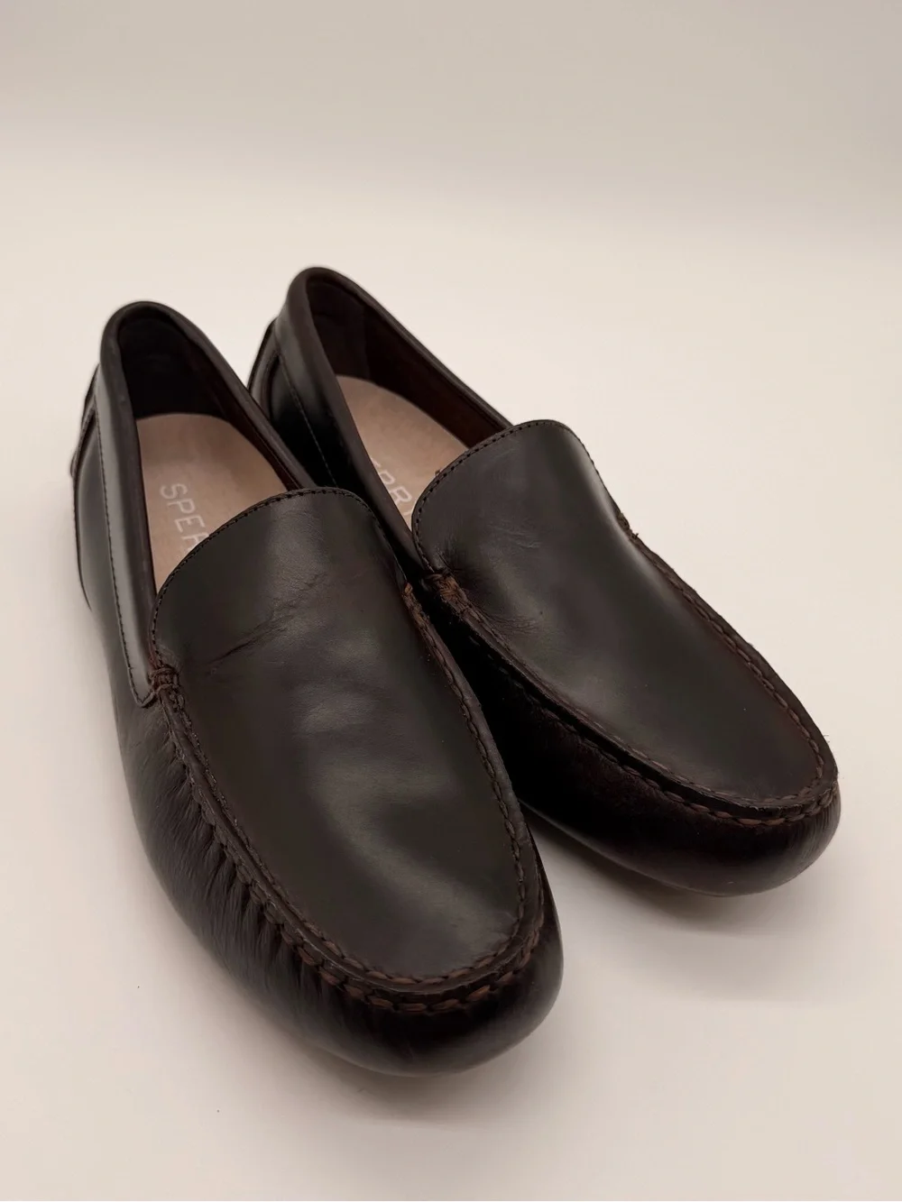 Sperry Davenport Venetian Driver Mens 8.5 Dark Brown Leather Loafers Moccasins